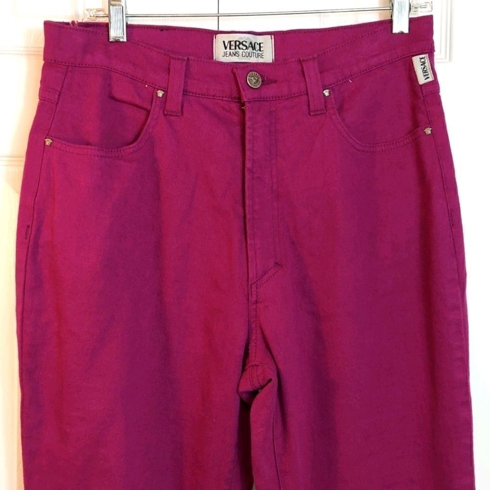 VTG Versace Jean Couture Purple Y2K Mom Jeans 34